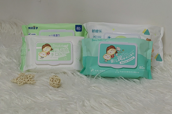 Strofinate bagnate eliminabili del cotone molle delicato di Unscented per non l'alcoolizzato neonato sensibile