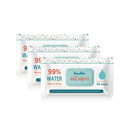 Strofinate bagnate di Eco dell'acqua delicata eliminabile del bambino che puliscono le strofinate dell'OEM GSM delle borse 80PCS
