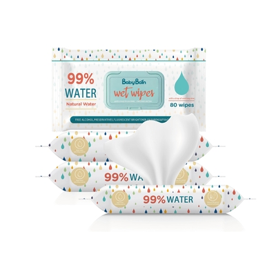Strofinate bagnate di Eco dell'acqua delicata eliminabile del bambino che puliscono le strofinate dell'OEM GSM delle borse 80PCS