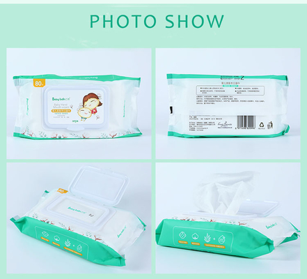 Personalizzazione Fornitore di salviettine umidificate per neonati 80 pezzi sensibili in tessuto non tessuto ultra morbido in Cina