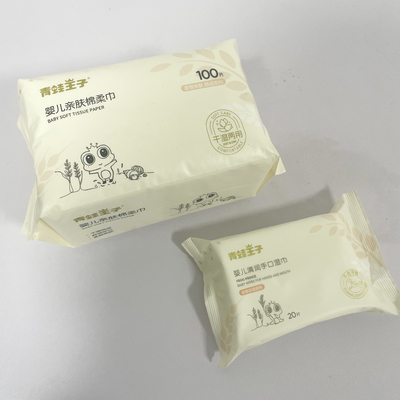 100 PCS hanno personalizzato la strofinata bagnata asciutta del cotone del cotone molle eliminabile organico della strofinata asciutta