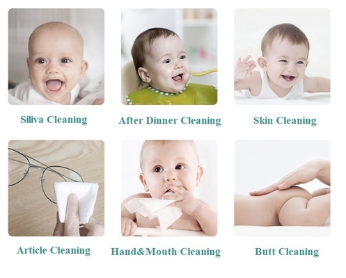 Strofinate concimabili organiche facciali dell'acqua bagnata del bambino del ODM dell'OEM per le superfici di pulizia