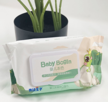 L'acqua su ordinazione del campione libero della salviettina per neonati pulisce le strofinate bagnate del bambino organico
