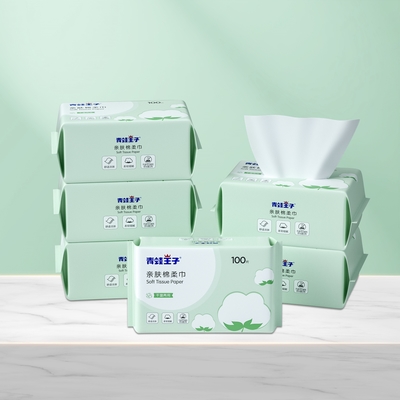 I fazzoletti per il trucco non tessuti viscosi 100% del cotone eliminabile asciugano le strofinate per pulizia di bellezza