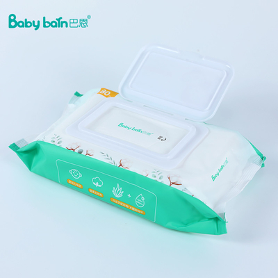80pc per strofinate bagnate del bambino non tessuto su ordinazione del tessuto naturale della borsa biodegradabili ultra delicatamente