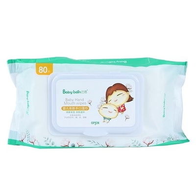 Pelle del bambino dell'imballaggio della borsa e della scatola che pulisce le strofinate bagnate eliminabili variopinte