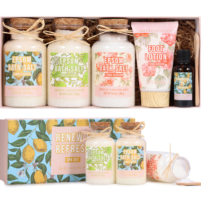 insieme del regalo dei sali da bagno 8pcs con il sale amaro del mestolo di Argan Oil Bath Bombs Wooden