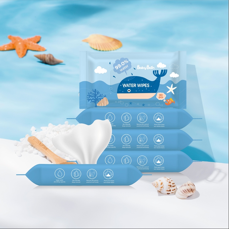 EDI Pure Water Baby Wipes 99 5 strofinate bagnate eliminabili pure dell'OEM 60pulls delle strofinate dell'acqua