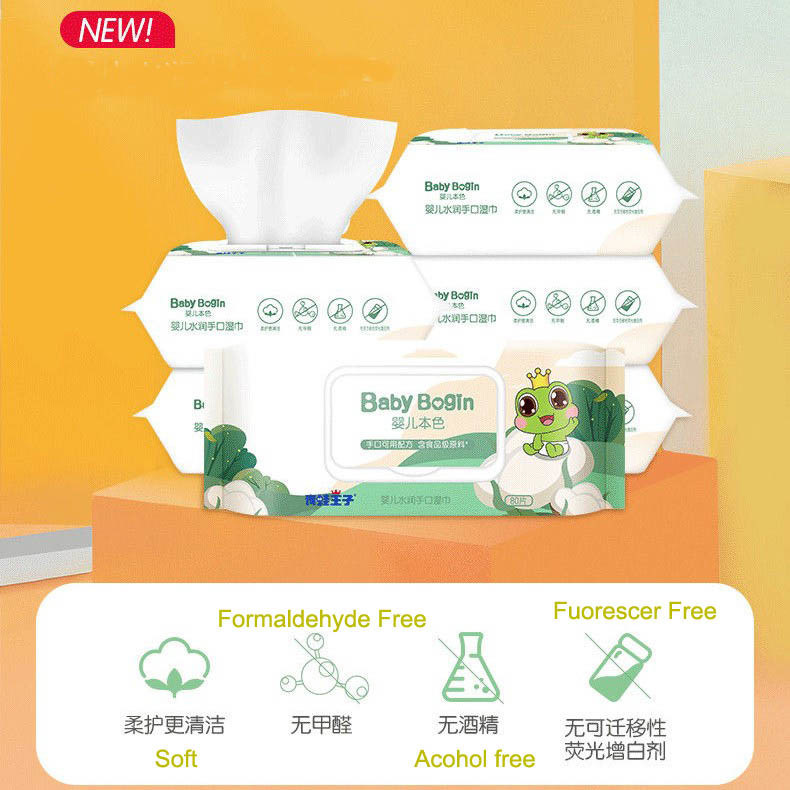 Le strofinate bagnate del nuovo bambino organico naturale di progettazione addolciscono le strofinate dell'acqua del cotone per il bambino